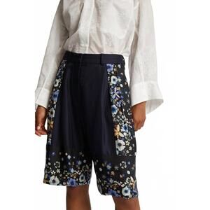 NEW MUNTHE fabiane floral print shorts in navy